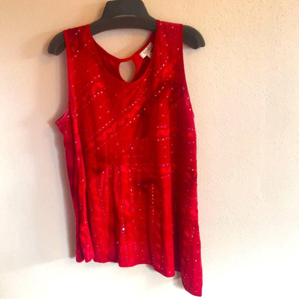 49) DRESS BARN beautifully styled Tank w sequins.
